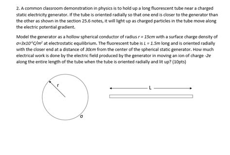 Solved 2 A Common Classroom Demonstration In Physics Is To