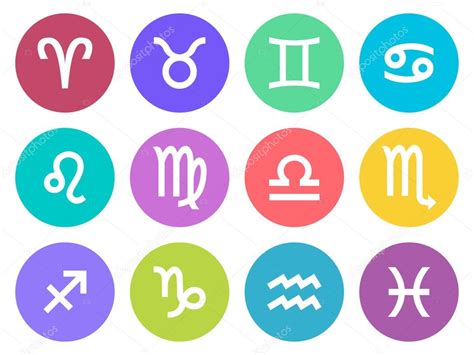 Conjunto De Signos Del Zodiaco En Círculo En Estilo Plano Iconos