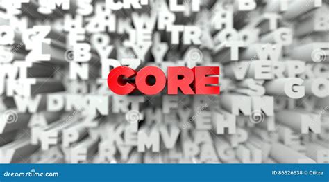 CORE Red Text On Typography Background 3D Rendered Royalty Free