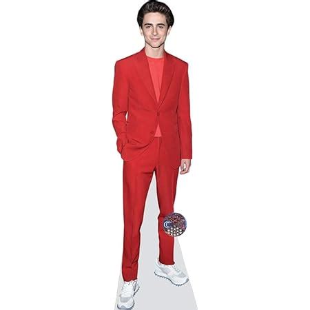 Timothee Chalamet Red Suit Lifesize Cardboard Cutout Amazon De