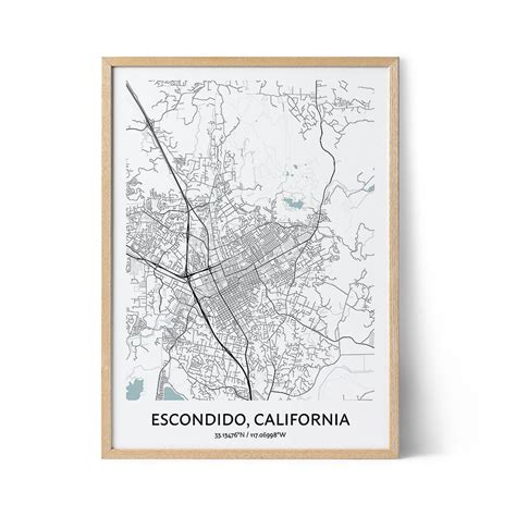 Escondido Map Poster - Your City Map Art - Positive Prints