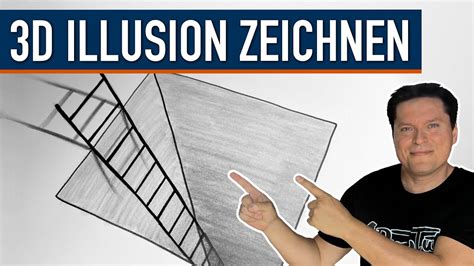 D Illusion Zeichnen Loch Im Boden Mit Leiter Komplette