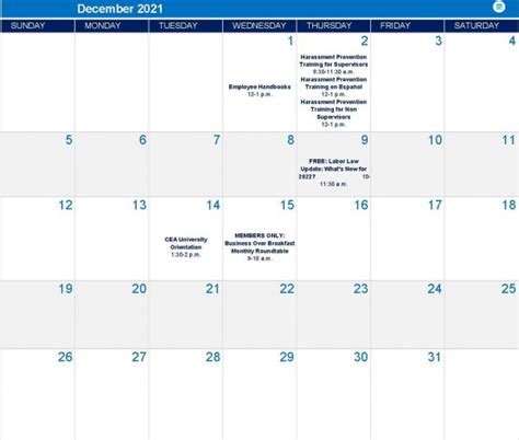 California Employers Association - December 2021 Virtual Events Calendar for California ...