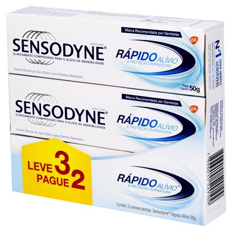 Pasta de dentes Sensodyne Rápido Alívio Proteção Duradoura em creme