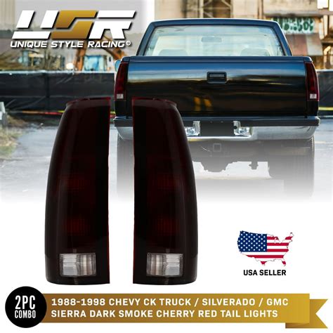 88 98 Chevy Gmc C K C10 1500 2500 Truck Silverado Sierra Dark Red Tail Lights Ebay