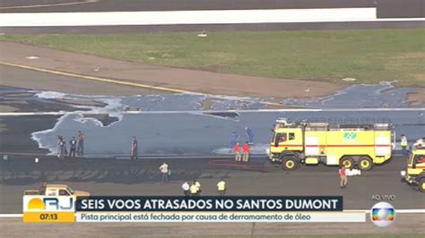 Óleo na pista principal atrasa seis voos no Aeroporto Santos Dumont