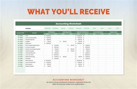 Accounting Worksheet Template - Download in Excel, Google Sheets ...