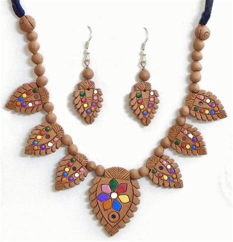 Hand Painted Terracotta Necklace Set