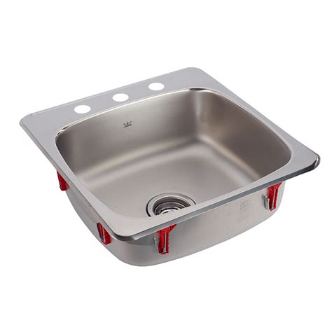 Kindred 3 Hole Single Sink Stainless Steel 20 In X 20 In X 7 In