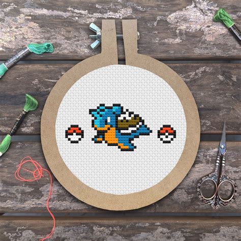 Lapras Pokemon Pixel Art Digital Cross Stitch Pattern PDF Digital