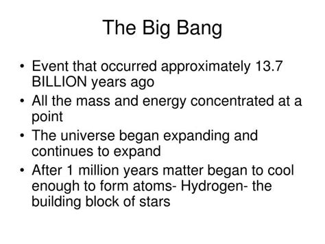 Ppt The Big Bang Powerpoint Presentation Free Download Id 1025435