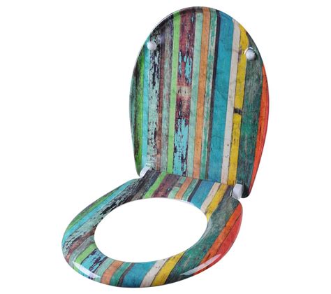 Abattant Wc Si Ge De Toilette En Duroplast R Tro Multicolore Avec