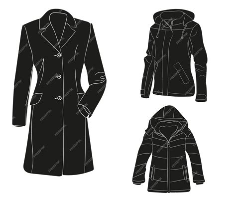 Isolated silhouette jacket coat | Premium Vector