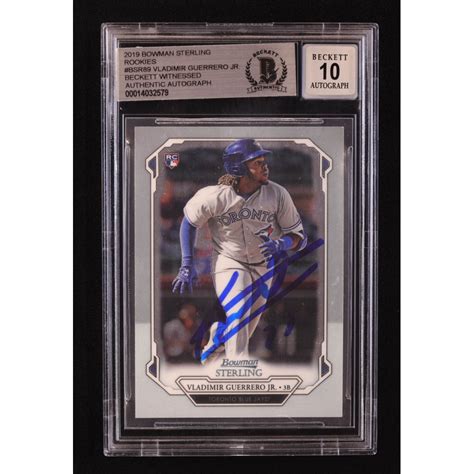 Vladimir Guerrero Jr Signed 2019 Bowman Sterling Rookies BSR89 RC