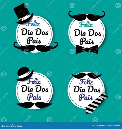 Vector Stickers Feliz Dia Dos Pais Father S Day Stock Vector