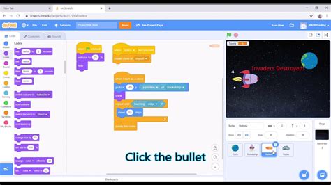 Lesson 7 Scratch Space Invaders Part 3 YouTube