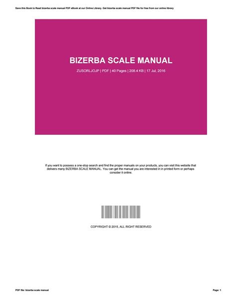 Bizerba Scale Manual by jp4962661 - Issuu