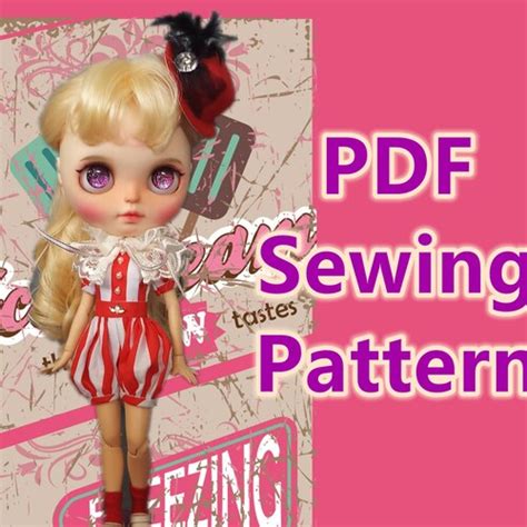 Pdf Sewing Pattern For Blythe Holala Doll B07 Romper Set Etsy