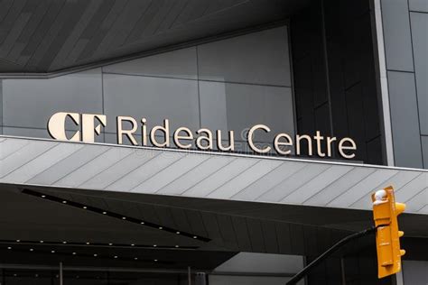 Rideau Centre Shopping Mall Entrance Sign In Downtown Of Ottawa Canada