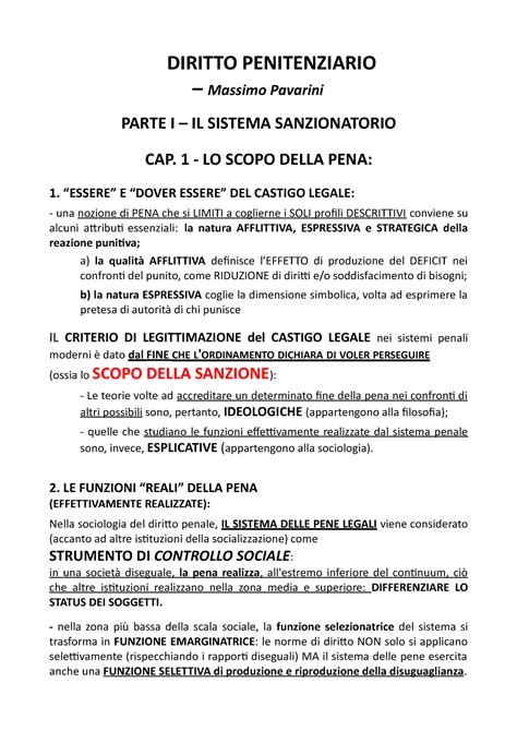 Diritto Penitenziario Massimo Pavarini Corso Di Diritto Penitenziario