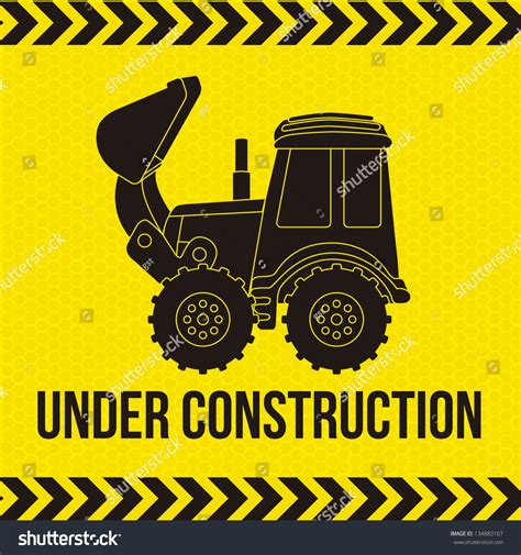 Excavator Cartoon Over Yellow Background Vector Stock Vector (Royalty ...