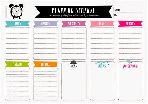 Planning Semana Organizador Semana La Tienda De Dibus Low Planificador Semanal Planificador