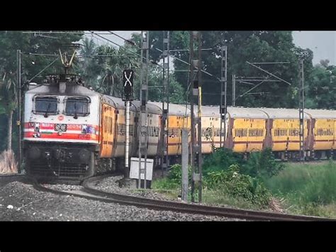 Ferocious Speedy WAP 5 WAP 4 Loco Led Trains Speeding In Huge Curve