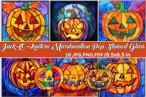 Jack O Lantern Marshmallow Pop Stained G Graphic By Tshirtado