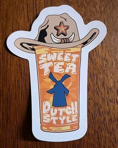 Dutch Bros Coffee July 2024 Texas Sweet Tea Dutch Style Cowboy Hat Sticker Ebay