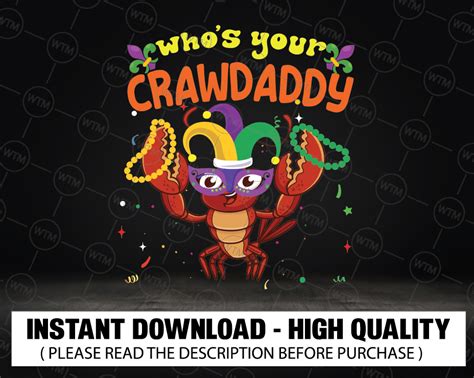 Whos Your Crawdaddy Crawfish Jester Beads Funny Mardi Gras Svg Png