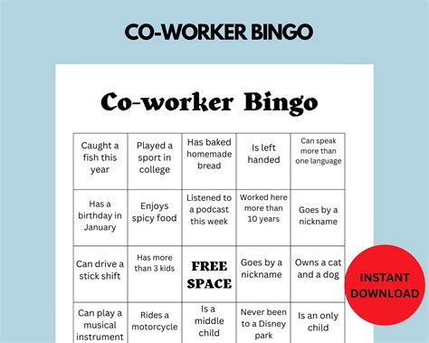 Employee Bingo Workplace Get To Know You Game Employee Work Game Work