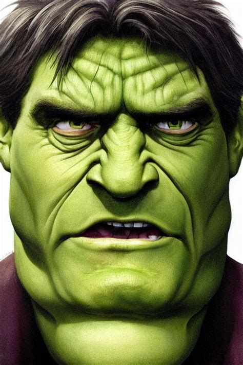 Prompthunt Ultra Realistic Incredible Hulk Face Portrait In The Style