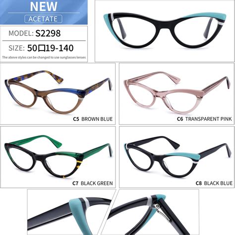 Nsv S2298 Cat Eye Lamination Acetate Optical Glasses