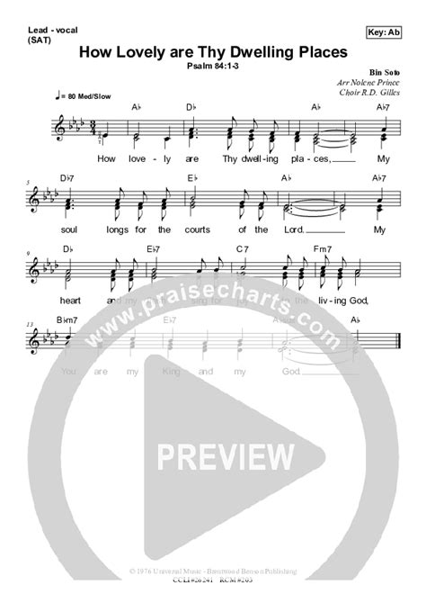 How Lovely Are Thy Dwelling Places Sheet Music Pdf Dennis Prince