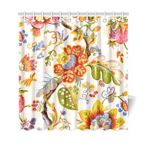 Jacobean Embroidery Floral Fine Art Shower Curtain X Id D