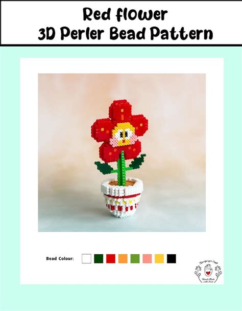 Three Flower Plants 3D Perler Bead Patterns Tutotial Instant - Etsy