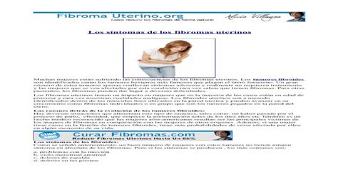 Fibromas Uterinos Sintomas Y Tratamiento Natural Pdf Document