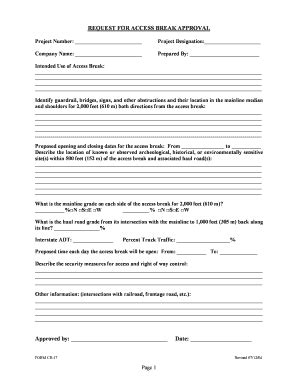 Fillable Online Mdt Mt Access Break Form Cb Pdf Access Break Form