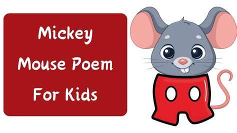 Mickey Mouse Poem For Kids Youtube