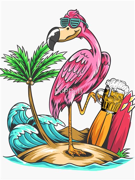 Premium Vector Cartoon Cute Flamingo Drinking On White Background