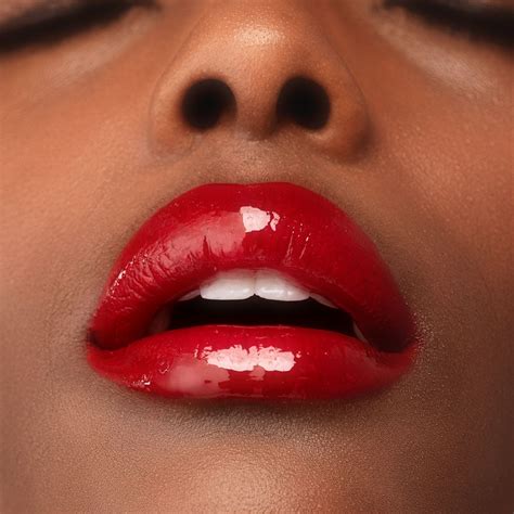 African American Woman With Red Lips Premium Image By