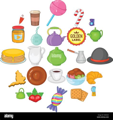 Biscuit Icons Set Cartoon Style Stock Vector Image Art Alamy