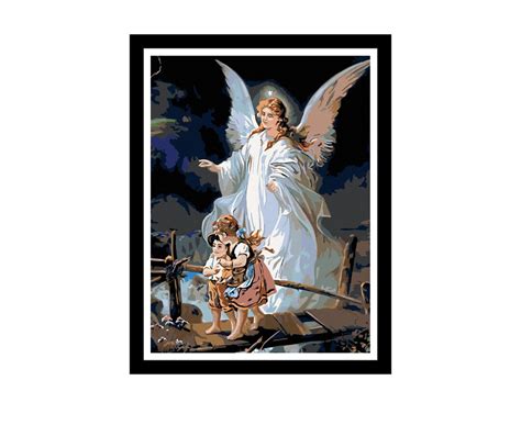 Guardian Angel for Children Watercolor Painting Printable - Etsy