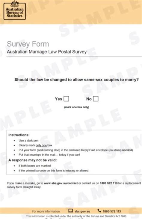 Gay Marriage Survey Form Released By Australian Bureau Of Statistics