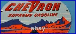 Vintage Chevron Gasoline Porcelain Supreme Gas Service Station Pump