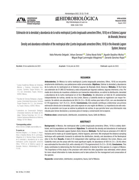 Pdf Density And Abundance Estimation Of The Neotropical Otter Lontra