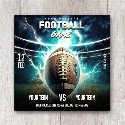 Premium PSD | American Football championship flyer PSD template