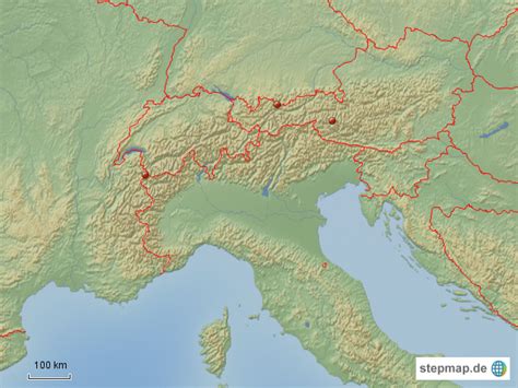 Stepmap Alpen Landkarte F R Europa