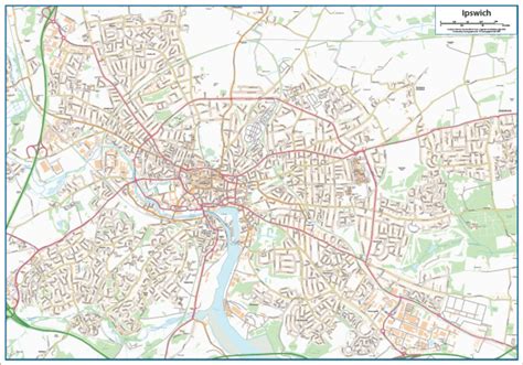 Ipswich Street Map Cosmographics Ltd