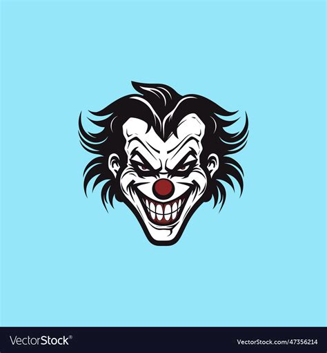 Horror joker face with black hair Royalty Free Vector Image